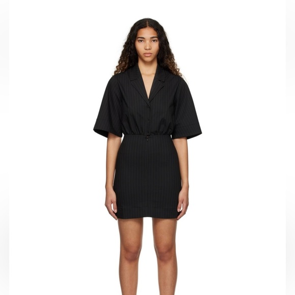 Ganni Dresses & Skirts - NWT GANNI +NET SUSTAIN pinstriped recycled-twill mini dress size 36 (small)